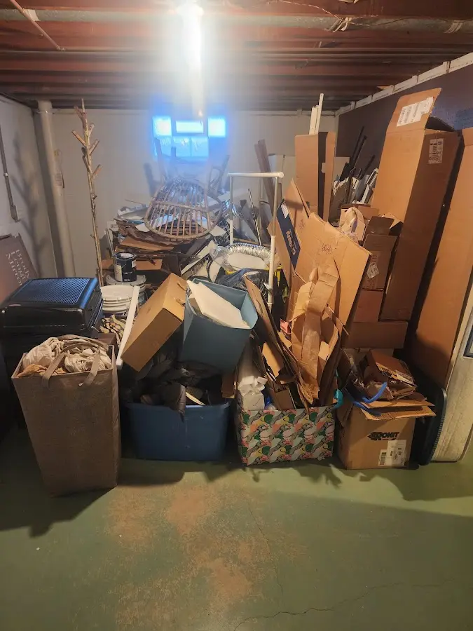 Roll-off dumpster container at job site for 20 Yard Dumpster Rental in Vinton